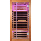 American White Oak Single Person Sauna Room with LED Lighting