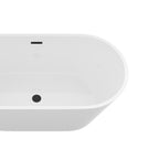 Gloss Freestanding Bathtub with Overflow & Pop Up Drain - White