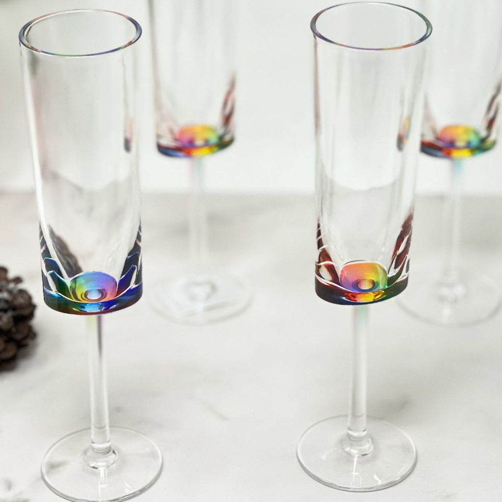 Clear Acrylic Unbreakable Champagne Flutes with 4 Oz Capacity - Set of 4