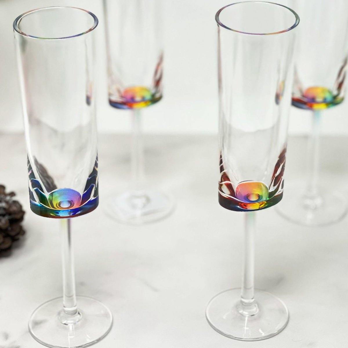 Clear Acrylic Unbreakable Champagne Flutes with 4 Oz Capacity - Set of 4
