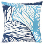Leaf Vein Outdoor & Indoor Pillow with Weather Resistant Cover - Indigo