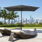 Rectangular Patio Umbrella with Crank Tilt - UV-Resistant Canopy