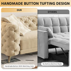 3-In-1 Convertible Sleeper Sofa Set with Deep Seat & Movable Ottoman - White, Beige, Gray