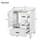Bathroom Vanity with Sink, Soft-Close Doors & 3 Drawers - White, Black, Green