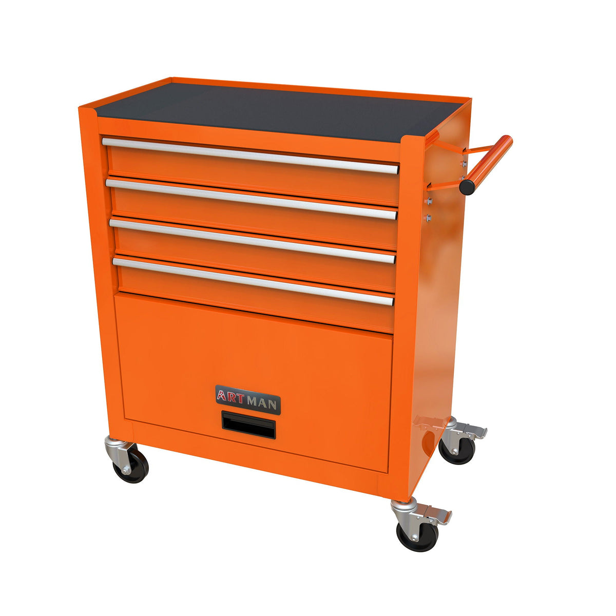 Multifunctional 4-Drawer Tool Cart with Wheels - Blue or Orange