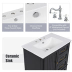 30" Bathroom Vanity with Sink and Soft-Close Drawers - White or Black