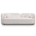 Luxury Modern Couch, 3 Seater Sofa with Throw Pillows - White