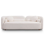 Luxury Modern Couch, 3 Seater Sofa with Throw Pillows - White