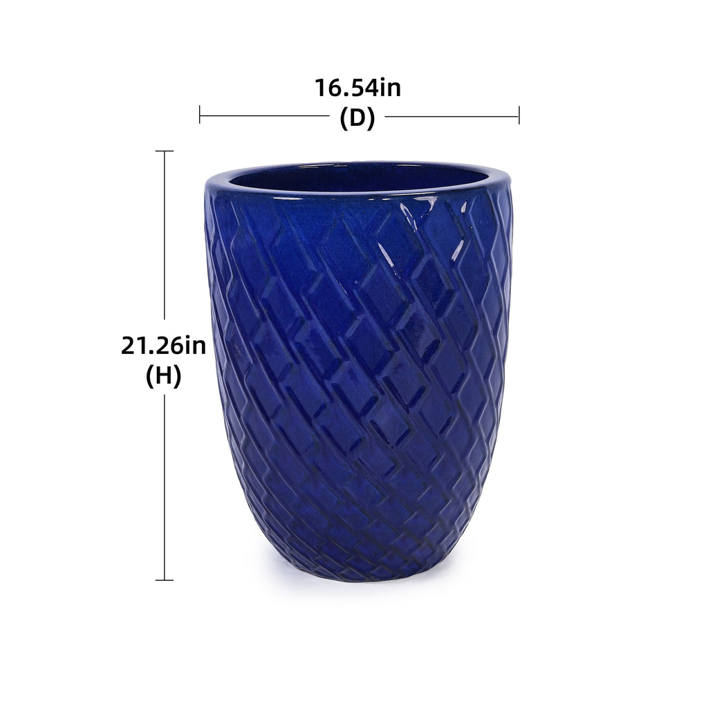 Ceramic Planter with Drainage Hole - White or Light Blue
