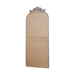 Vintage Arched Full Body Mirror with Carved Applique - Bronze or Pearl Silver