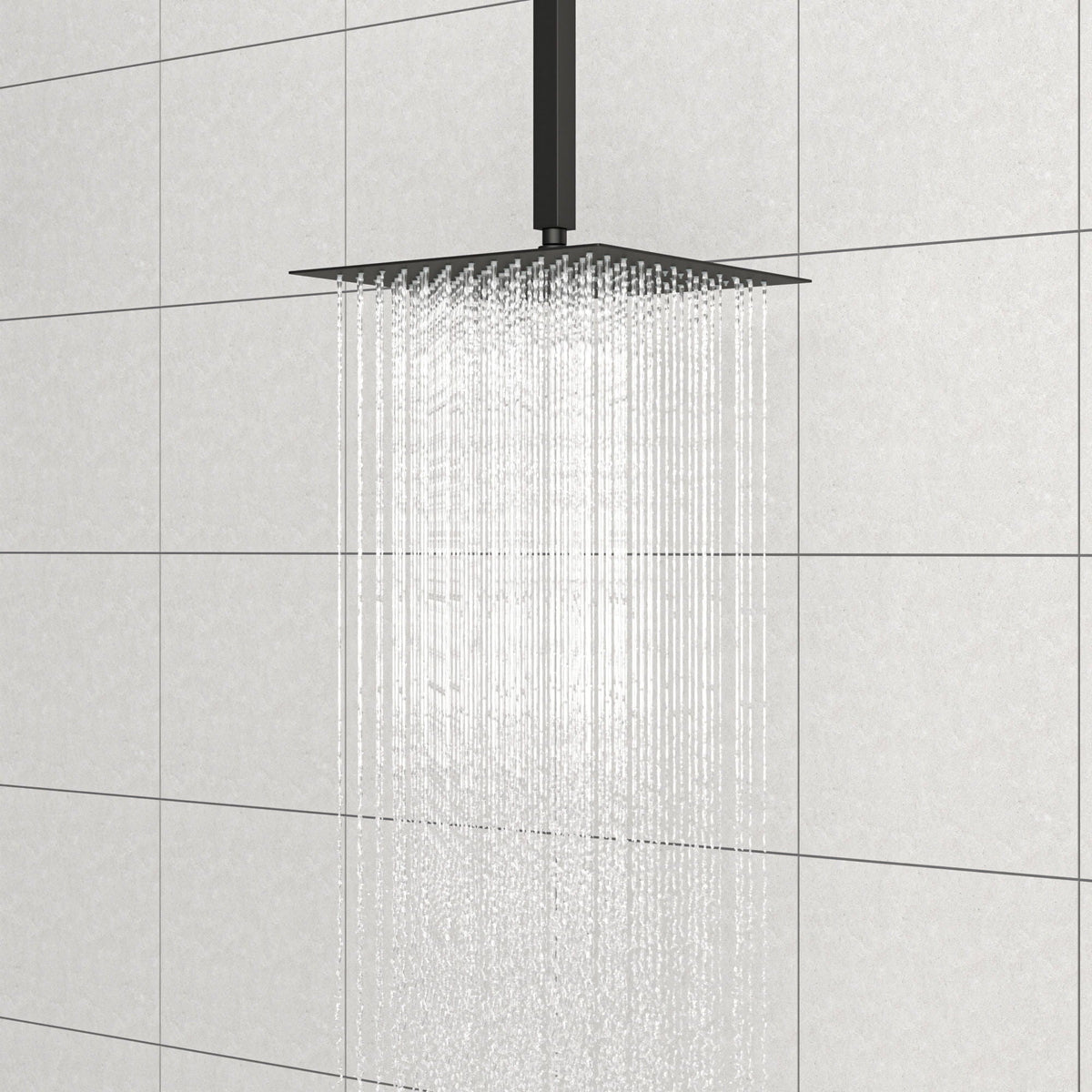 Premium 8" Ceiling Mounted Shower Arm with Flange - Black or Gray