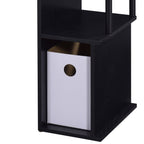 Rectangular Computer Desk with Keyboard Tray - Metal & Veneer Finish