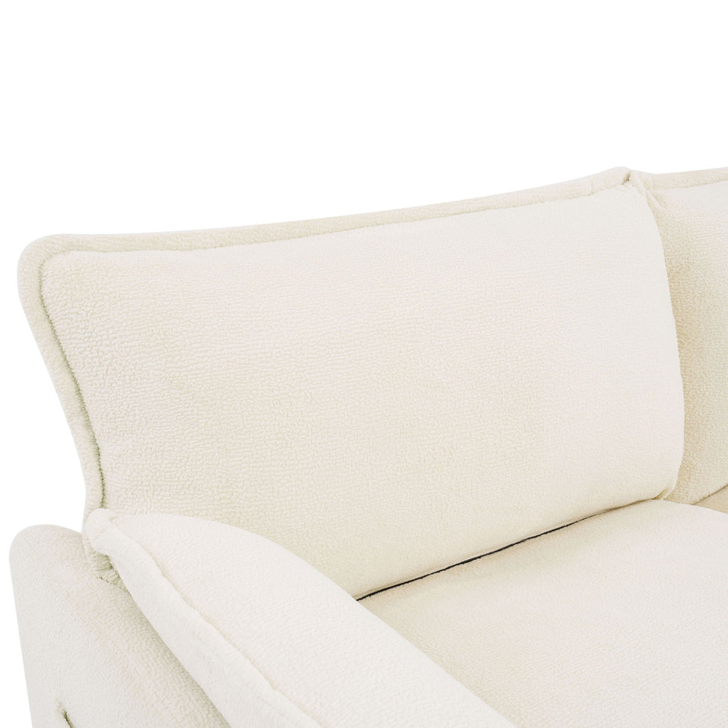 Modern Loveseat Sofa with Side Storage Pockets - Green, Beige, or Dark Gray