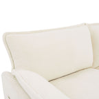 Modern Loveseat Sofa with Side Storage Pockets - Green, Beige, or Dark Gray