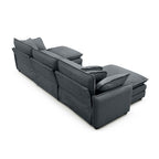 Oversized Modular Cushioned Sofa with Conversible Ottoman - Corduroy