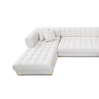 U Shape Corner Sofa with Solid Wood Frame and Plush Cushions - Beige