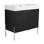 Freestanding Bathroom Vanity With Resin Sink And Storage Cabinet