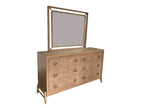 Light Brown Mirror with Metal Accents - 46" W x 1.5" D x 38" H
