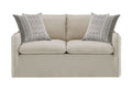 Pattern Linen Loveseat with 2 Toss Pillows - Beige