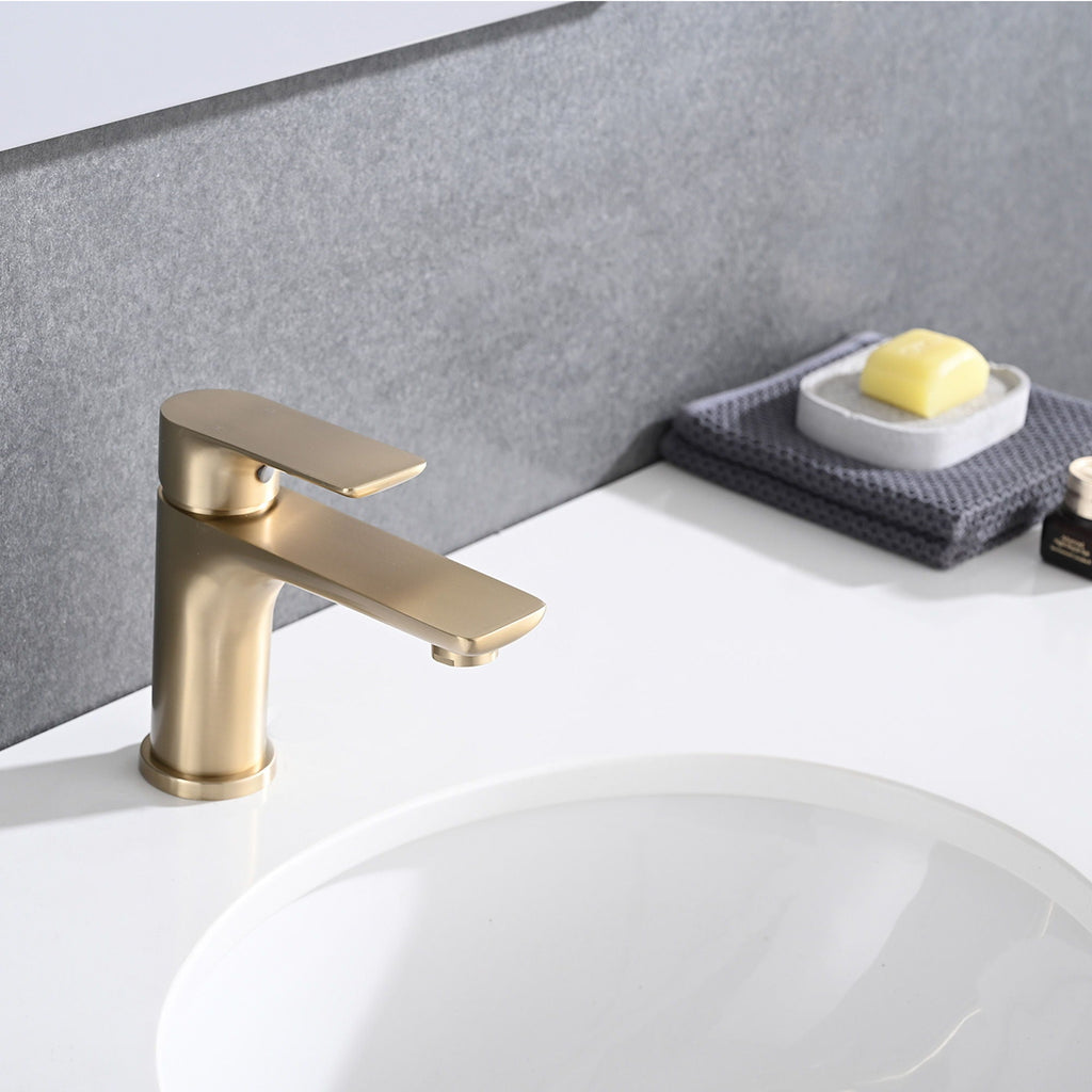 Modern Bathroom Sink Faucet with Single Handle - Gold or Black