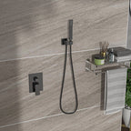 Dual Shower Head System with Rough-In Valve - Black or Pearl Silver
