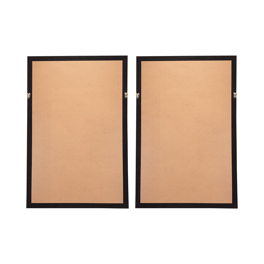 Leaf Shadow Box Wall Decor Set with Intricate Paper Design - White / Gray