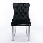 Contemporary Upholstered Dining Chair Set with Nailhead Trim - Multiple Colors