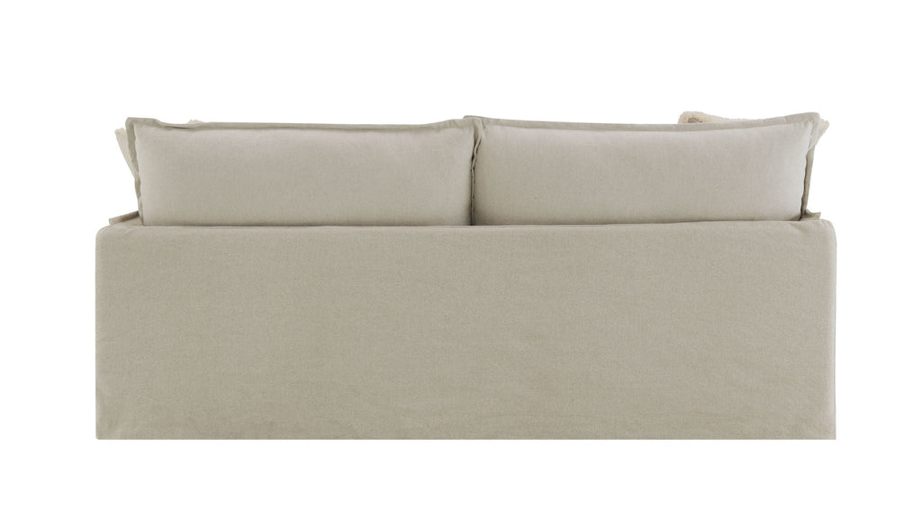 Pattern Linen Sofa with Feather Down Cushions - Beige