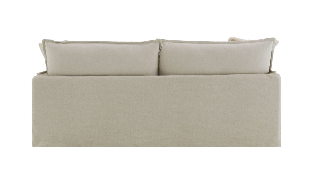 Pattern Linen Sofa with Feather Down Cushions - Beige