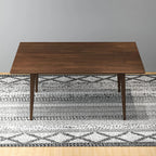 Modern Rectangular Dining Table with Solid Wood Construction - Dark Brown or White