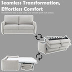 Beige Sleeper Sofa with Memory Foam Mattress