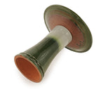 17" Ceramic Bird Bath with Swirl Pattern Pedestal - Grass Green