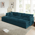 Comfortable Deep Seat Modular 3 Seater Sectional Sofa with Ottomans - Chenille