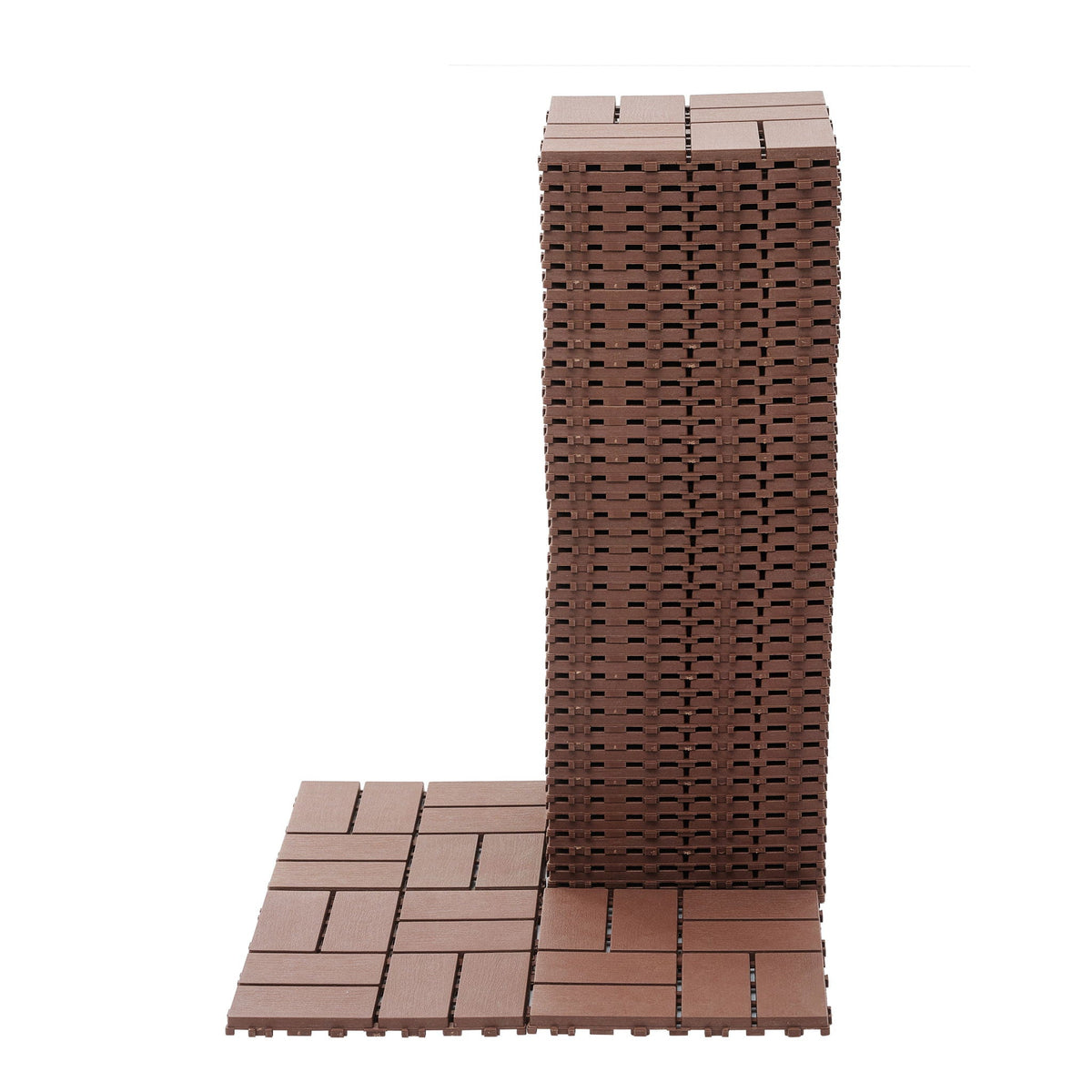 Interlocking Deck Tiles 44 Pack with Easy Installation - Dark Brown or Dark Gray