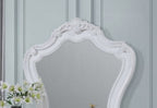 Latisha Mirror in White with Wood Frame - White