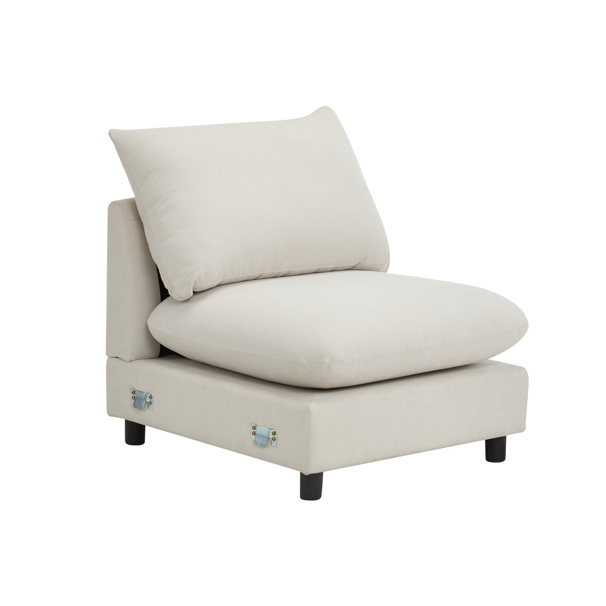 99 in. Modular 3-Piece Sectional Sofa Couch with Eucalyptus Frame - White, Nomad, or Camel