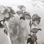 Black and White Floral Comforter Set with Reversible Backing - 7 Piece