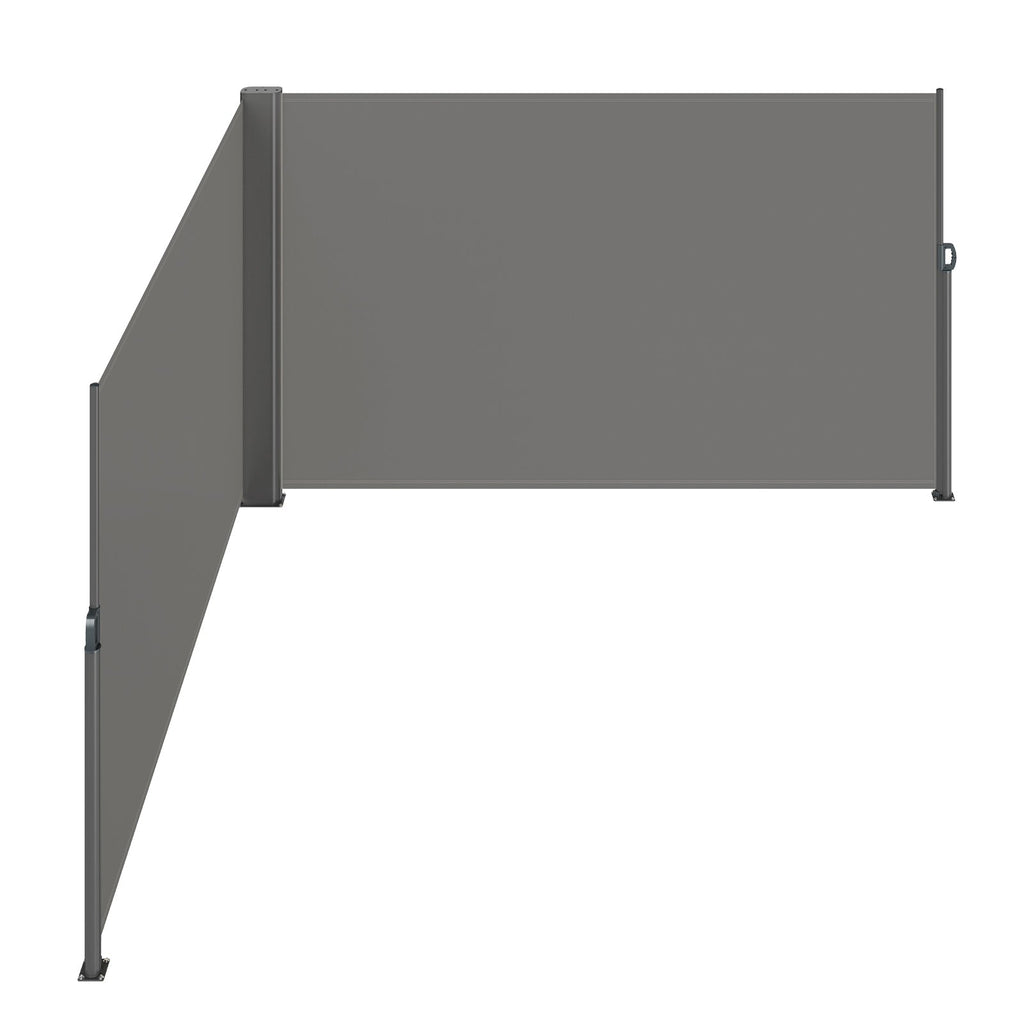 Retractable Side Awning 71" x 236" with Aluminum Frame - Grey