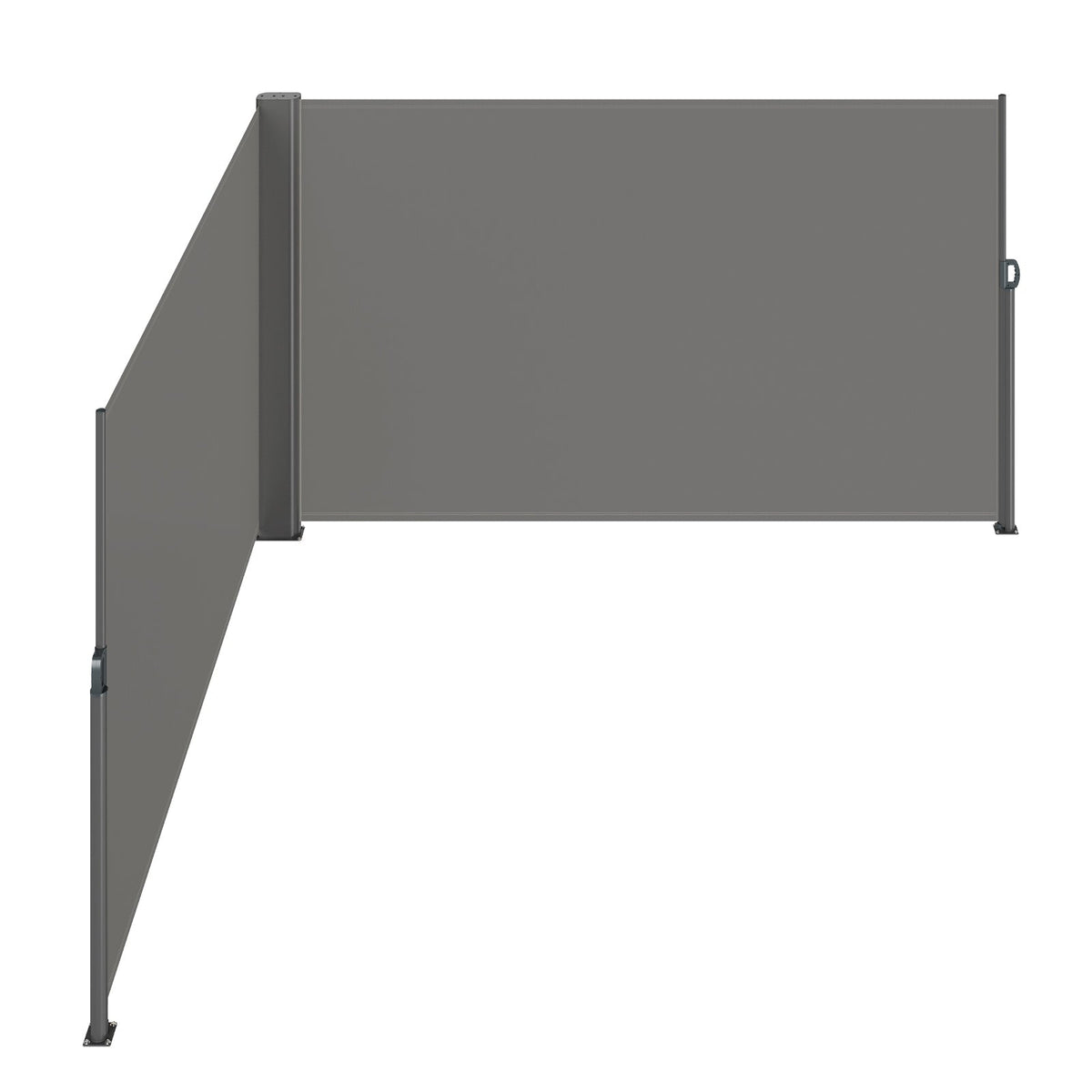 Retractable Side Awning 71" x 236" with Aluminum Frame - Grey