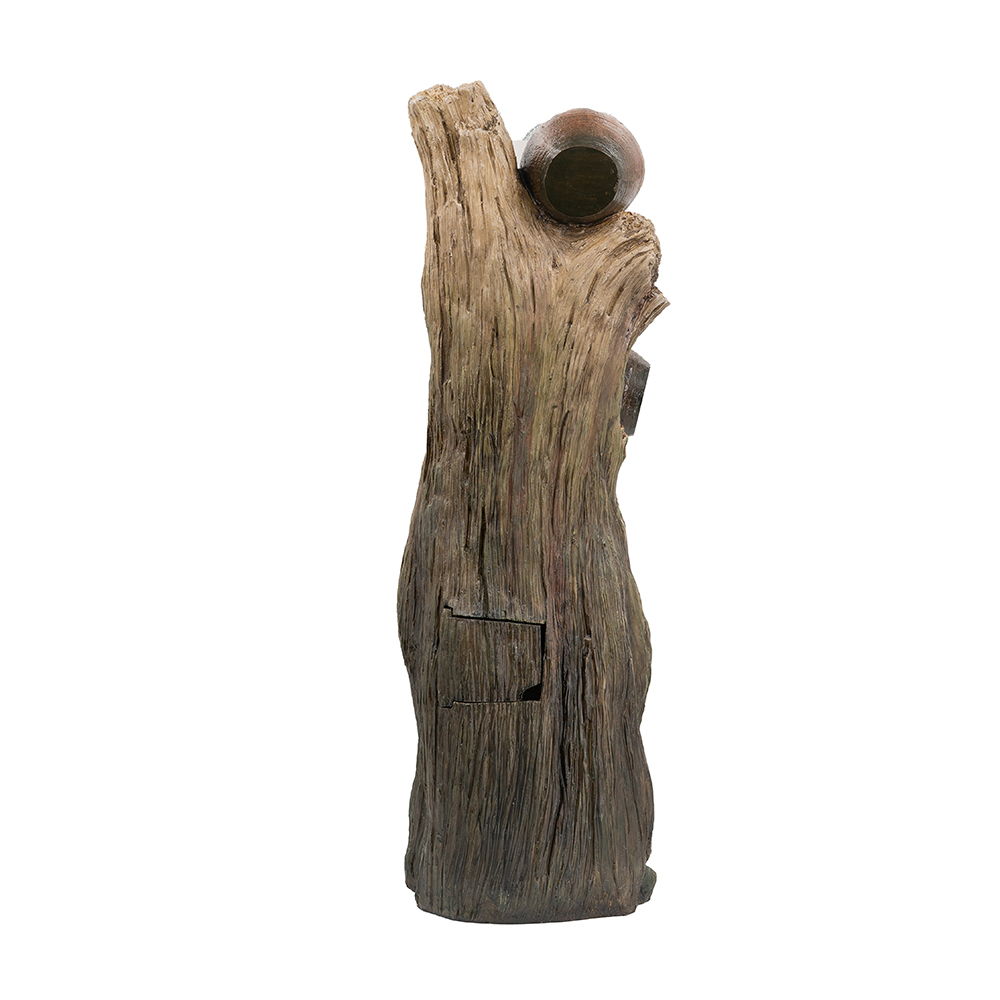 Decorative 3 Tier Tree Trunk Fountain with LED Lights - Brown