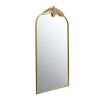 Gold Arched Wall Mirror with Metal Frame - Decorative Accent