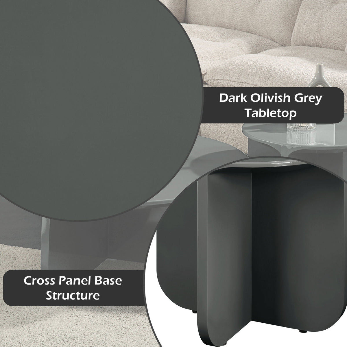 Modern Aesthetic Coffee Table with Spacious Surface - Dark Green