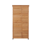 Outdoor Storage Shed with Vertical Tool Cabinet - Solid Wood, Dark Gray or Light Brown