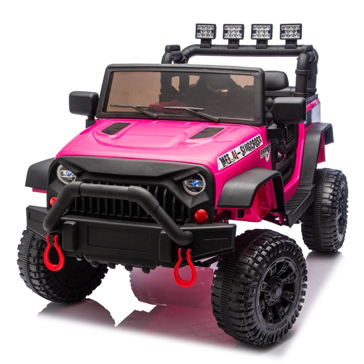 24V Kids Ride-On Car with Remote Control and Bluetooth - Rose Pink