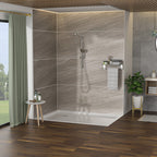 Shower System with 5 Function Rain Hand Shower and Slide Bar Combo - Pearl Silver, Gray, or Black