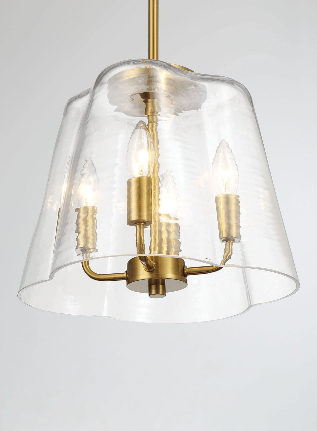 Soiree 4 Candle Lights Pendant with Metal Frame - Gold or Black