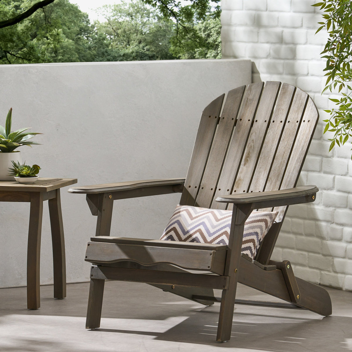 Malibu Adirondack Chair with Foldable Design - Gray