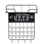 Floating Coffee Bar Shelf with Coffee Pod Holder and Storage Shelf - Black