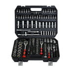 Socket and Ratchet Tool Set with Locking Toolbox - Black