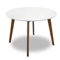 White Solid Wood Dining Table with Water-Resistant Finish - Alina